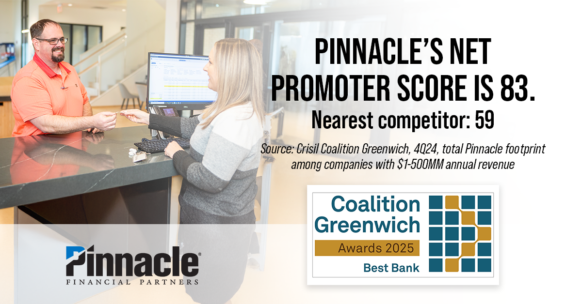 Pinnacle's Net Promoter Score is 83; Nearest competitor: 59