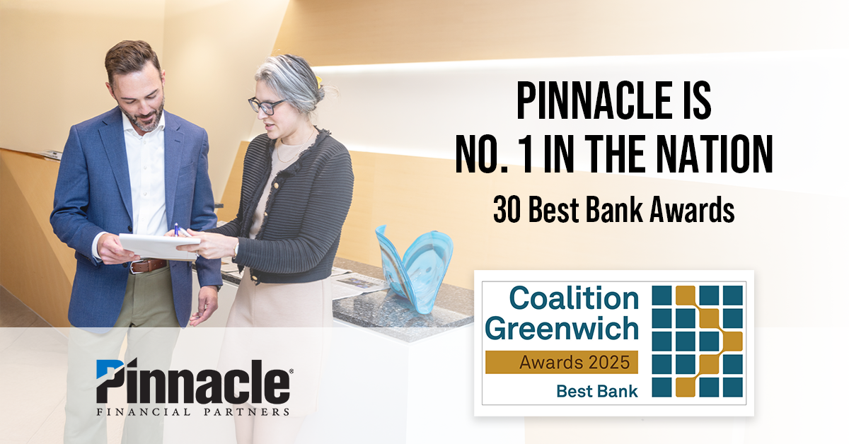 Pinnacle is No. 1 in the Nation - 30 Best Bank Awards